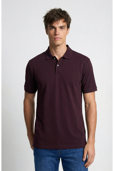 Network Bordo Polo Yaka Pike T-Shirt