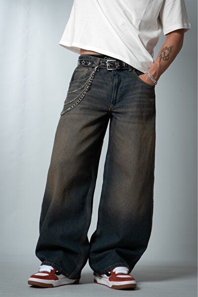GRJ denim Arhivirani široki super baggy plavi muški farmerki od denim materijala