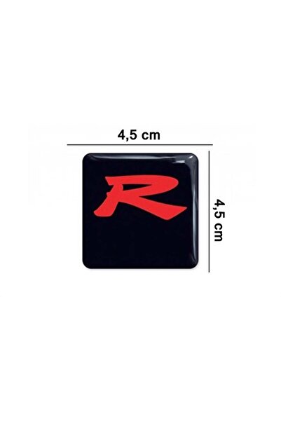 Redline Grafik Typer Racing R Siyah 3D Sticker 2 Adet