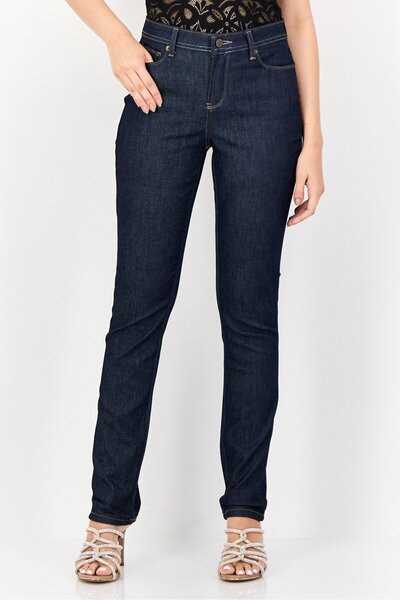 Robe Di Kappa Women Perfect Fit High Waist Washed Stretchable Denim, Navy