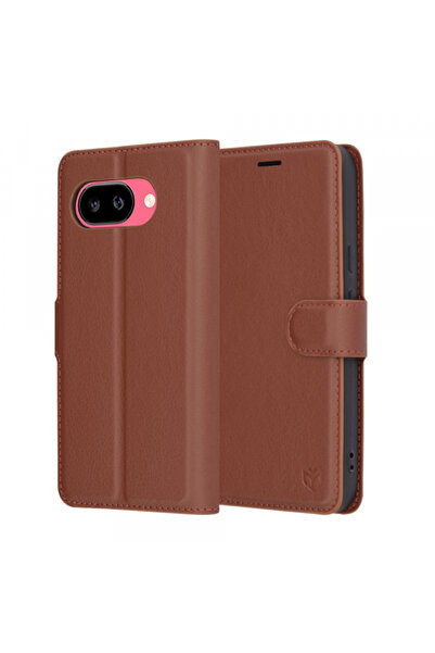 Google Husa pentru Pixel 9a, Techsuit, Leather Folio, Maro