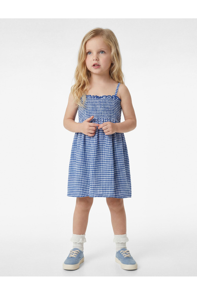 Koton Kız Bebek Elbise 6SMG80010AK MAVİ EKOSELİ
