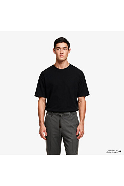 Hugo Boss Cotton Terry Erkek Siyah T-Shirt