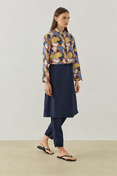 QANU Pattern Tesettür Mayo Tunik Turuncu