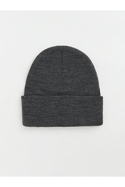 LC Waikiki Lcw Accessories Anthracite Knitwear Plain Men's Beanie with Nevavm...