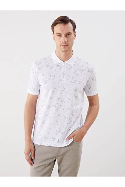 LC Waikiki Trendlucky Polo Collar Patterned Pique Men's T-Shirt with Differen...