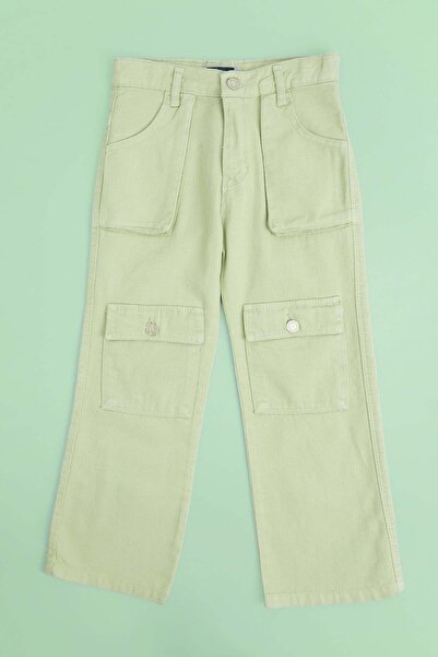 Fulla Moda Pantaloni pentru fete buzunar cargo Palazzo cu fermoar