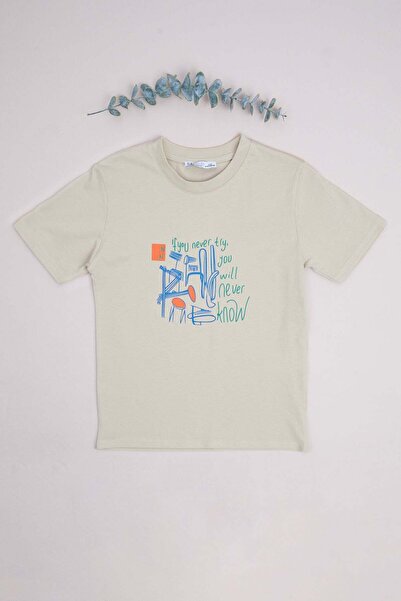 Fulla Moda Tricou pentru băiat 100% bumbac cu imprimeu text