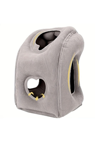 Choice Light Grey 1pc Inflatable Travel Pillow with Patented Valve Design-Adj...