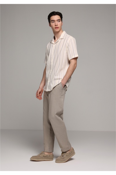 Colin's Pantaloni bej pentru bărbați, cu talie medie, cu picioare drepte