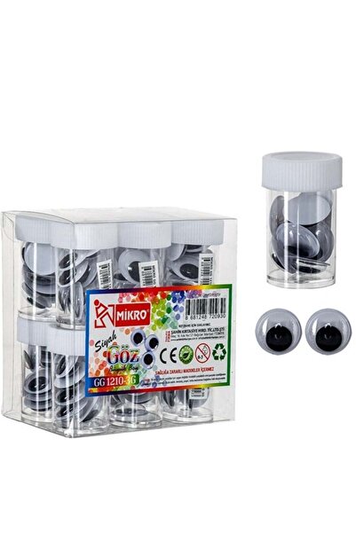 ŞAHİN KIRTASİYE Moving Eye Medium Size Black Micro 1 Tube=30 Pieces=15 Pairs