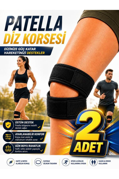 Ankaflex 2 ADET Ağrı Giderici Dizlik Korse Patella Destekli Neopren Dizlik Ça...