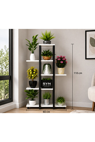 Genel Markalar SYN Design 5 Katlı Çiçeklik Metal Ayaklı Saksılık Bitki Standı...