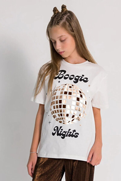 HAUSEkids Tricou pentru fete Boogi Nights, 9-14 ani - Ecru