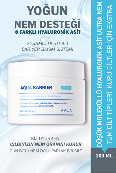AVCA Hyaluronik Asit Nemlendirici ve Bariyer Onarıcı Yüz Kremi - Aqua Barrier...
