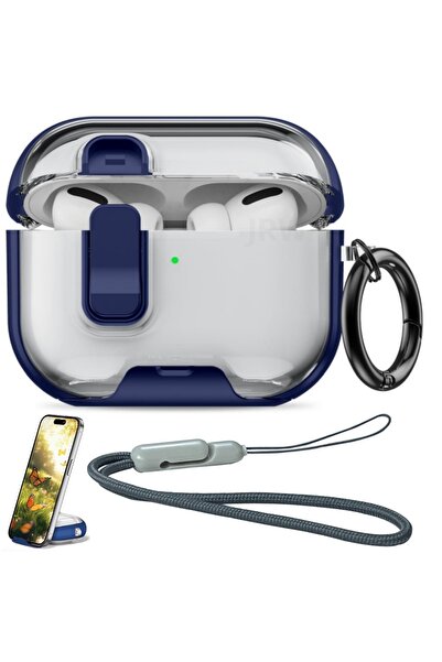 Choice6 حافظة زرقاء لسماعات Airpods Pro 3 مع قفل آمن وحامل للهاتف، غطاء واقي ...
