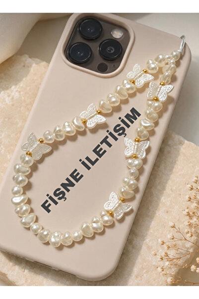 FİŞNEİLETİŞİM PİNTEREST İNCİLİ KELEBEK CHARMLI TELEFON İPİ TELEFON CHARMI
