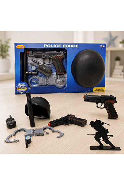Salamandra Set Politie cu Pistol, Casca, Baston, Catuse, Fluier si Statie, 6 ...