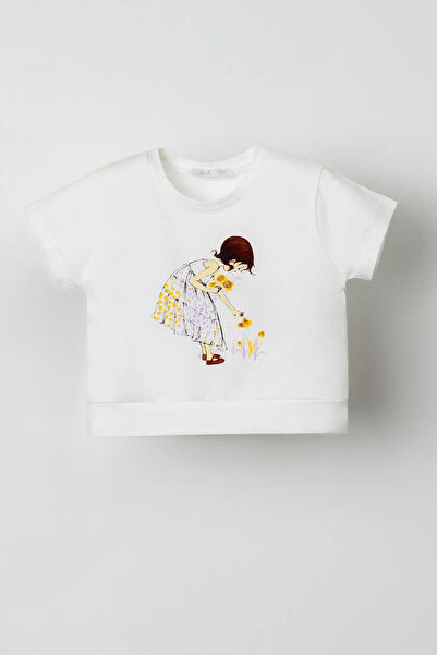 HAUSEkids 4-8 години, момиче, с име, тениска - екрю