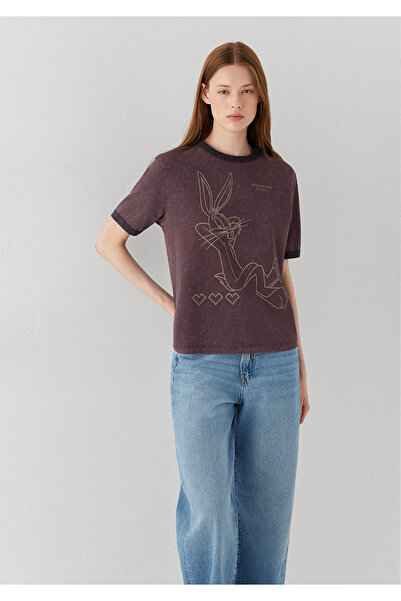 Mavi Bugs Bunny Printed Purple T-Shirt Regular Fit / Normal Cut 1614351-70222