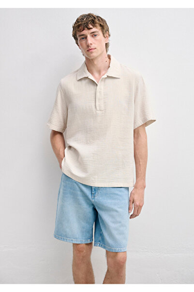 Mavi Short Sleeve Beige Polo Neck T-Shirt Regular Fit / Normal Cut 0212143-70055