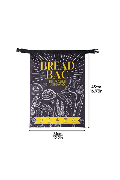 Choice with Buckle WEEDI Black Beeswax Bread Bag with Buckle Closure – Reusab...