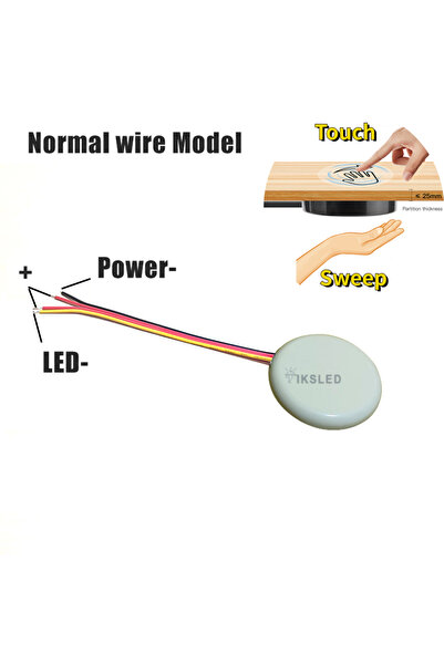 Choice 1pc DC12V-24V White wire Sweep Dimmer Sensor Penetrating Switch 12V Wo...