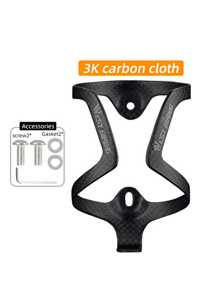 Choice 3K Carbon Cloth WEST BIKING Carbon Fiber Bicycle Water Bottle Holder L...