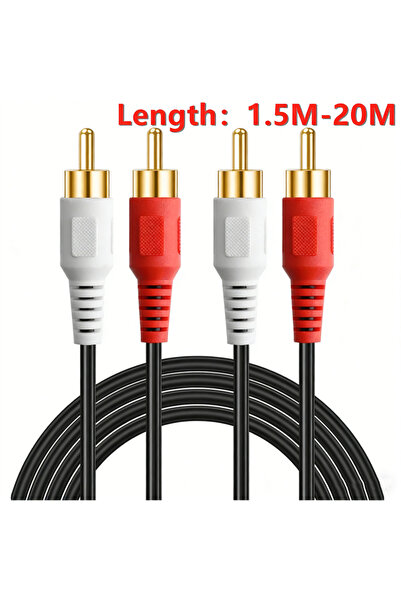 Choice1 5m 2RCA Male to 2RCA Male Stereo Audio Subwoofer Cable Dual Shielded ...