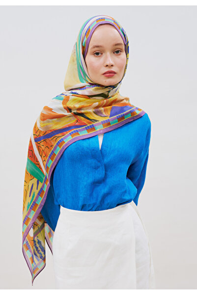 Freshscarfs Floral Fiesta Desen Rami Viskon Şal Lavanta