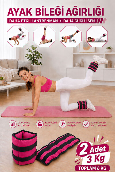 Spor Byfit 3 Kg Fuchsia Deluxe Comfort Hand and Foot Weight