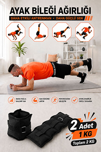 Spor Byfit 1 Kg Black Deluxe Comfort Hand and Foot Weight