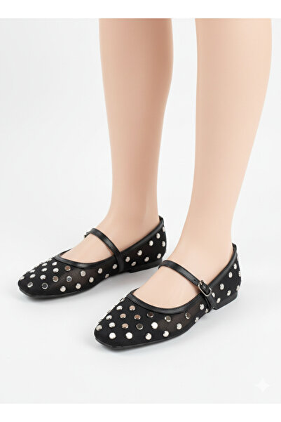 stoneclass Vintage Inspired Mary Janes Shoes with Shiny Detail and Elegant Bu...