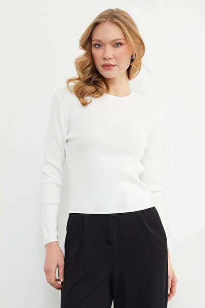 Fulla Moda Pulover basic cu guler rotund