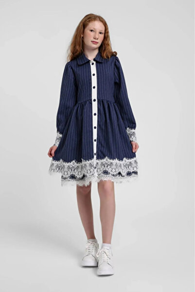 HAUSEkids 10-14 Years Nişantaşı Soft Girls' Dress - Navy Blue