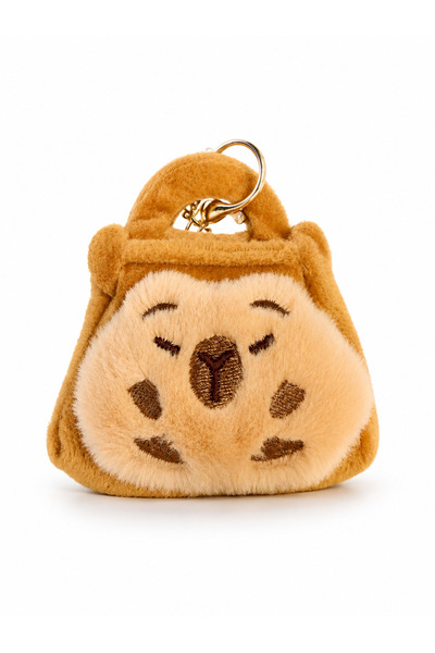 Kumru Studio Kahverengi Peluş Capybara Mini Çanta Charmı | Sevimli Çanta Akse...