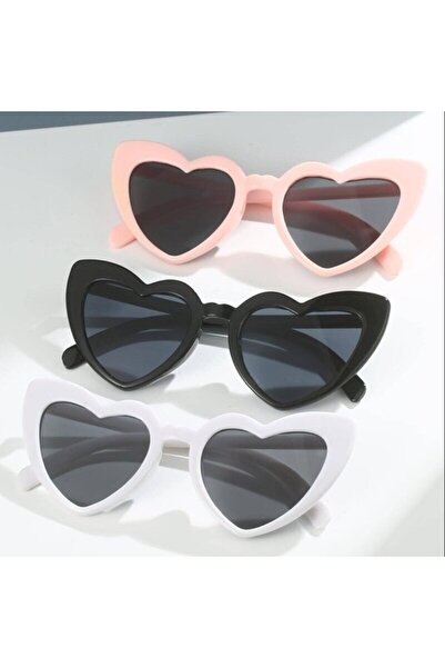 Choice 3 black pink white 3Pcs Love Heart Frame Sunglasses Goggles Women Bran...