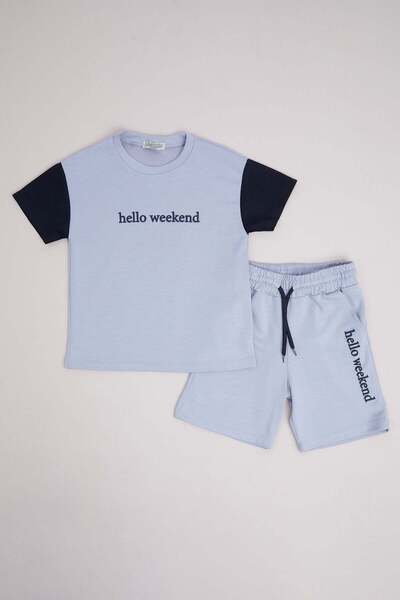 Fulla Moda Hello Weekend set od 2 komada za dečake sa printom i ukrasima