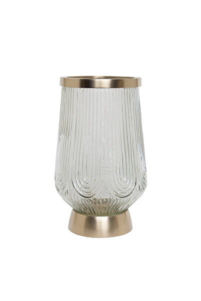 Yargıcı Metal Detaylı Cam Fener(17x28 Cm)