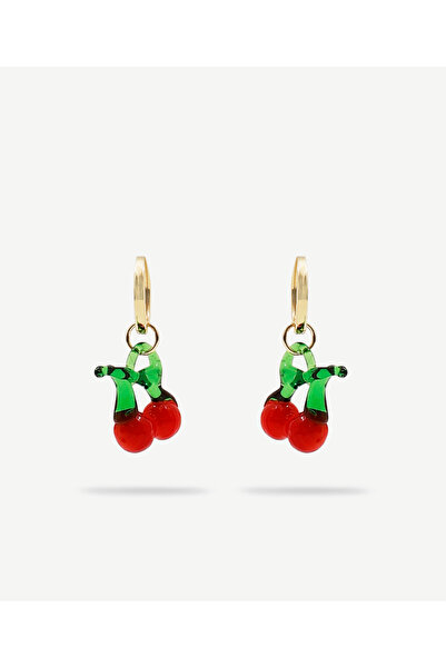 Yargıcı Cherry Dangle Hoop Earrings