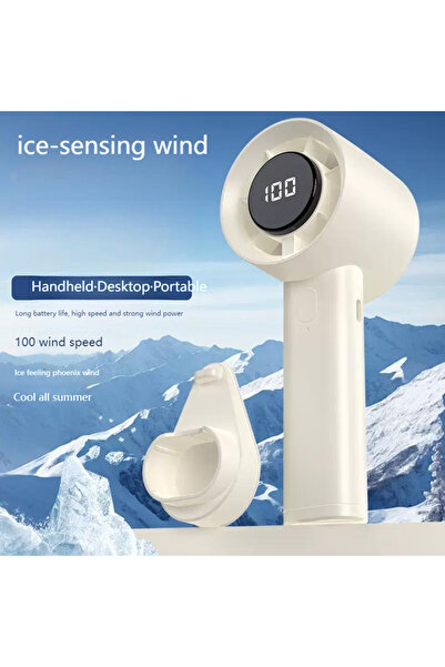 Choice Light Yellow Portable Mini Handheld Fan with LED Display Semiconductor...