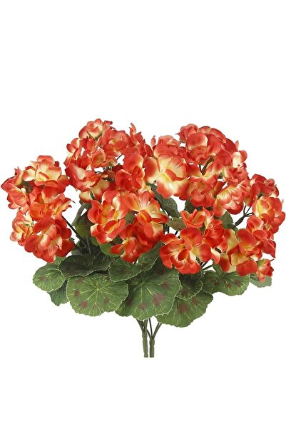 choice2 1Pcs Orange 14in Artificial Geraniums Red Faux Flowers Silk Bouquet D...