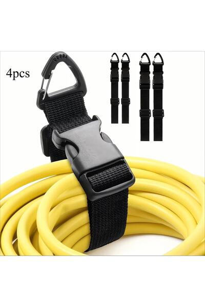 Choice1 4PCS 45cm Black Adjustable Extension Cord Organizer with 3-Axis Buckl...
