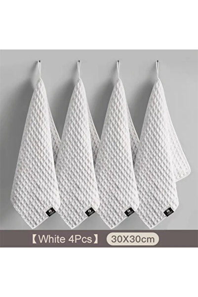 Choice3 White 30x30cm-4Pcs 1/4Pcs Coffee Bar Cleaning Towels Super Absorbent ...