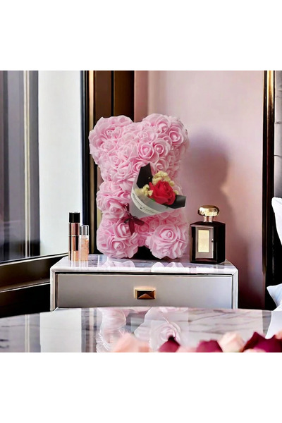 Choice Pink Foam rose teddy bear carry bouquet. Ideal for weddings, Mother's ...
