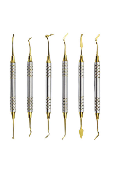 Choice1 Gold 6Pcs/Kit Dental Composite Resin Filling Spatulas Double Head Tit...