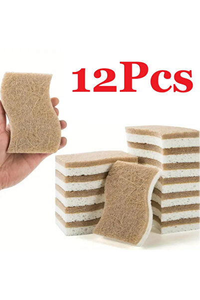 Choice1 12PCS 1/6/12Pcs Natural Kitchen Sponge Cellulose and Coconut Scrubber...