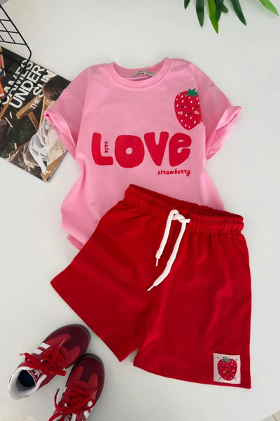 Minigimin Cicileri My Little One's Cicileri Love Strawberry Printed Girls' 2-...
