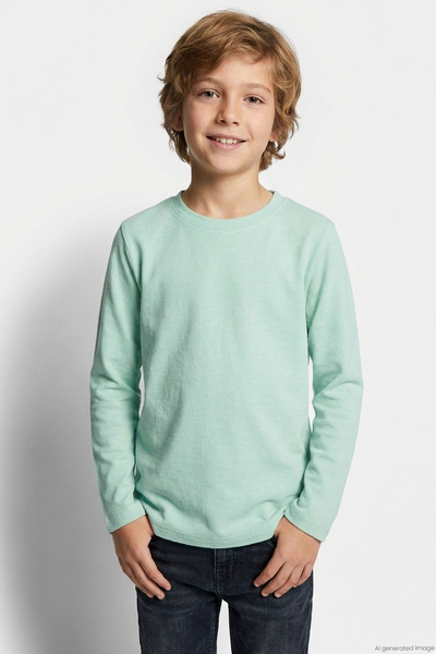 Breeze Μακρυμάνικο μπλουζάκι για αγόρια Basic 9-14 ετών, Aqua Green