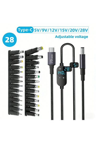 Choice3 28 USB C to DC Power Boost Cable 140W Type C to 5V 9V 12V 15V 20V 28V...